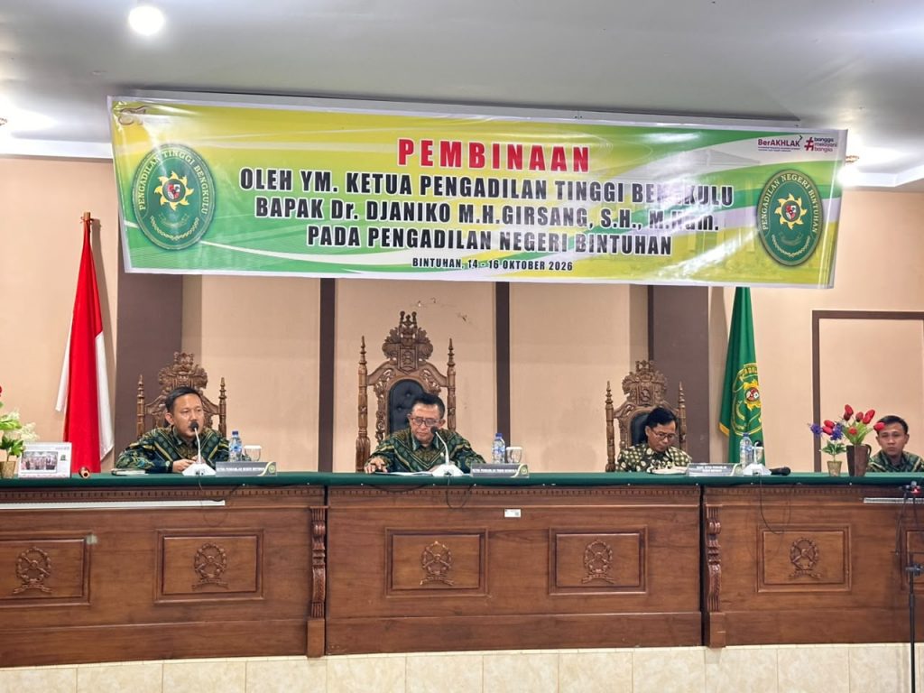 Pembukaan kegiatan Pembinaan oleh KPT Bengkulu